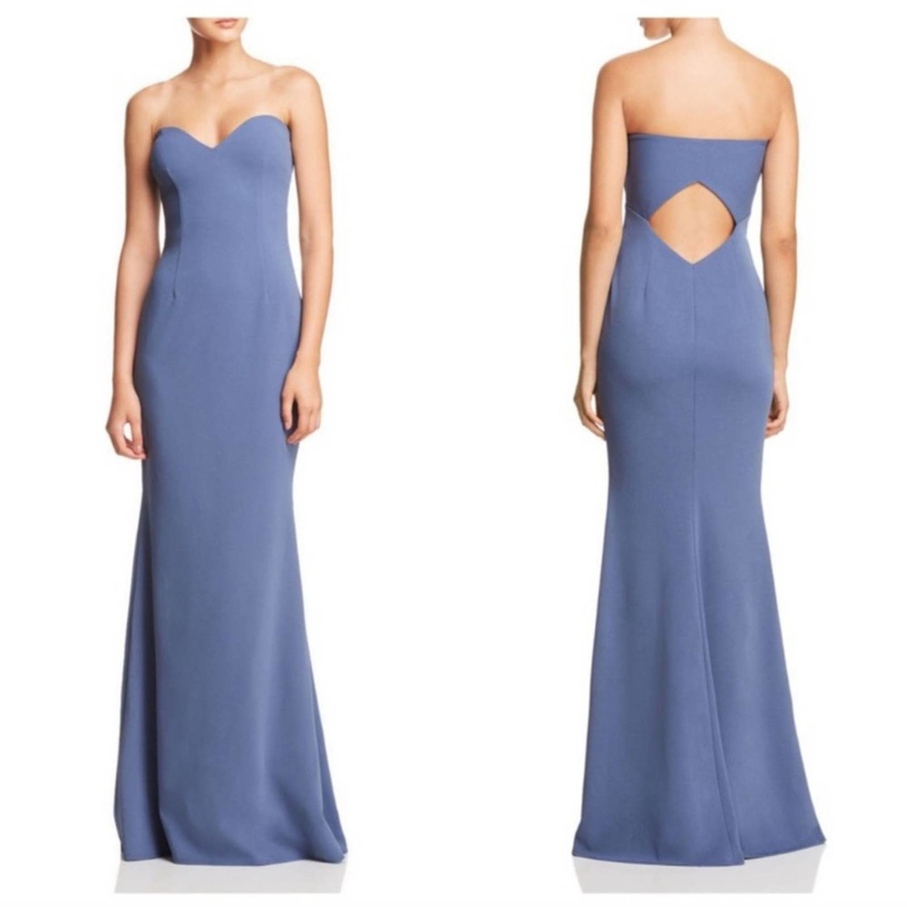 NEW Katie May Myra Blue Strapless Maxi Gown Dress